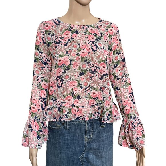 Wear Ever Floral Ruffle Blouse Size Small - Picture 1 of 3